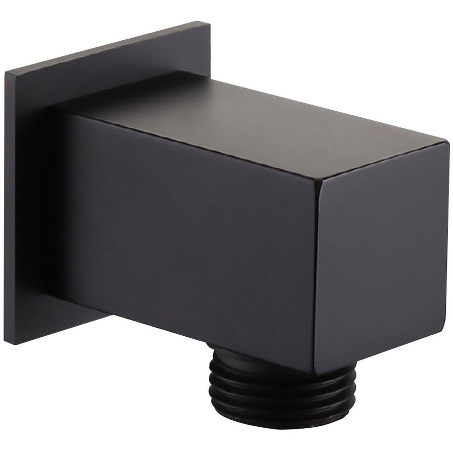Square Matt Black Wall Mounted Concealed Connector Shower Hose Outlet Elbow