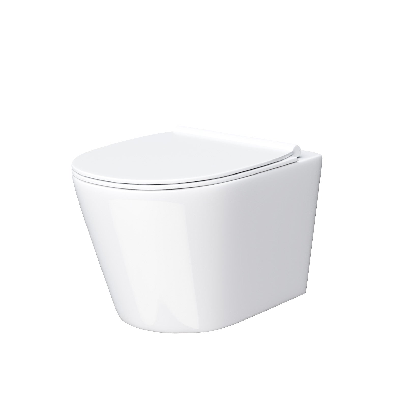Wall Hung Rimless Toilet White, Cistern Frame Matte Chrome Button