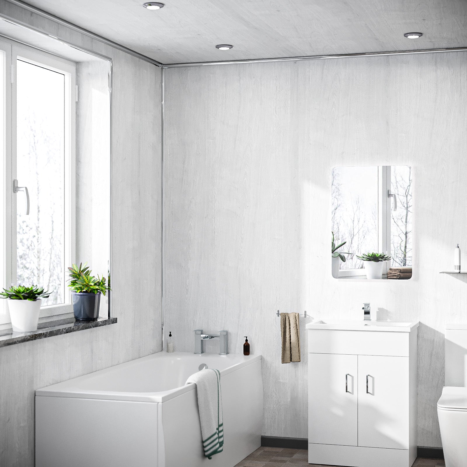 PVC Panel White Wood Matt 250mm X 2700mm X 5mm (Pack Of 4)