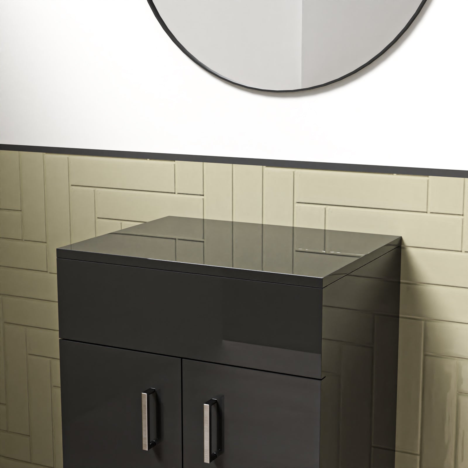 500mm Anthracite Moisture Resistant Vanity Cabinet Worktop