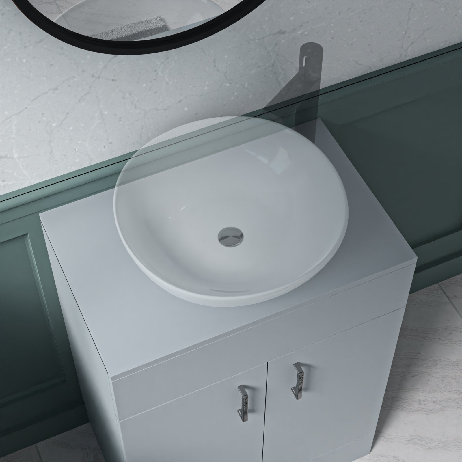 600mm Grey Moisture Resistant Vanity Cabinet Worktop