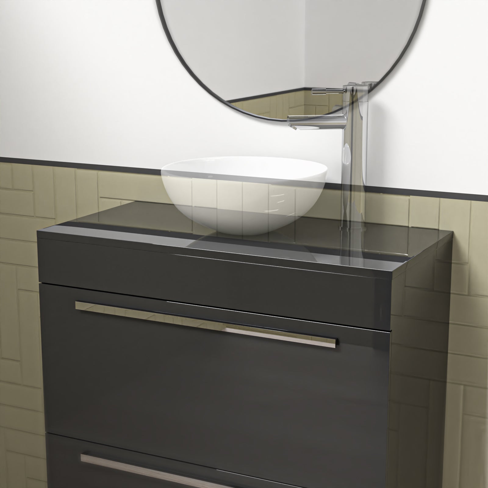 800mm Anthracite Moisture Resistant Vanity Cabinet Worktop