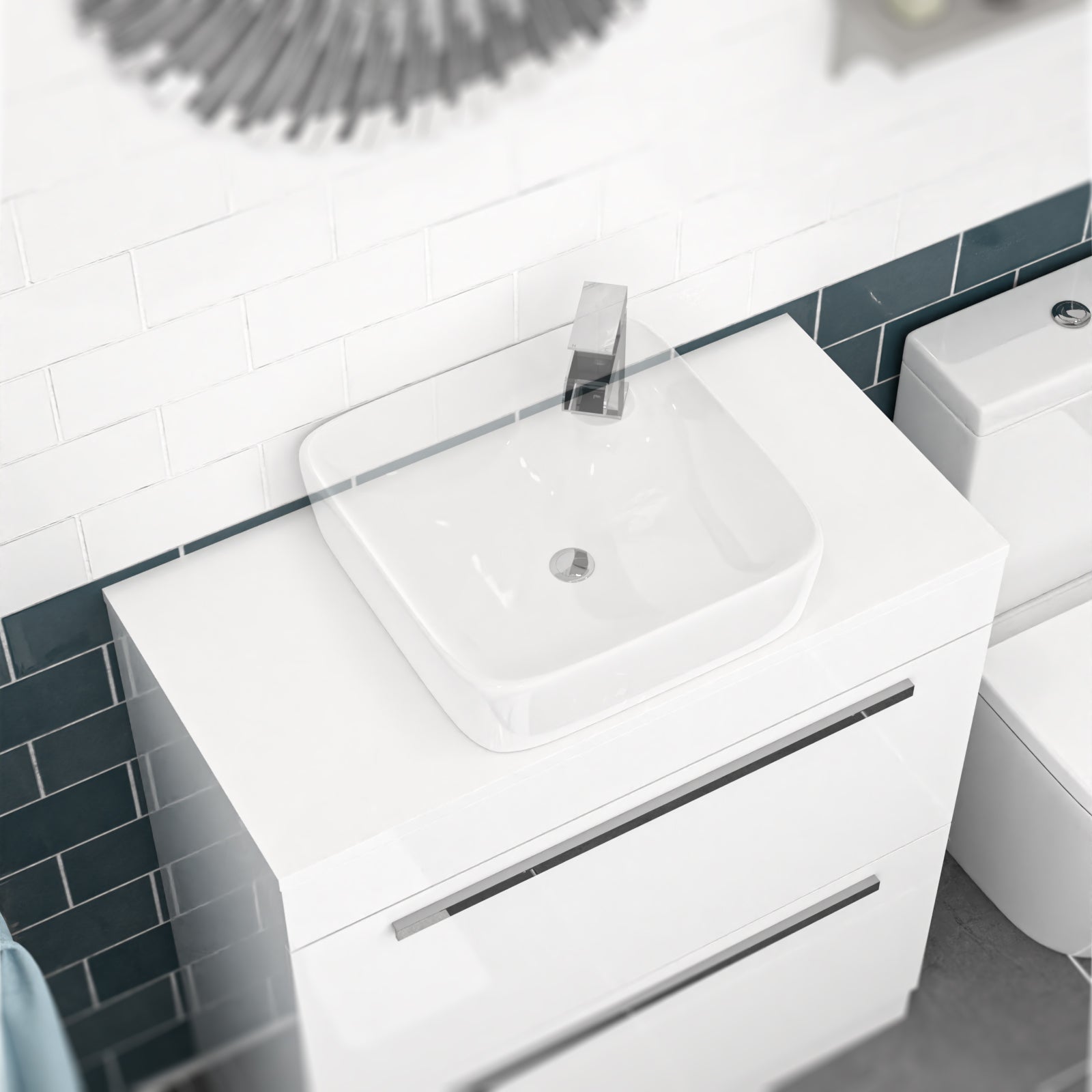 800mm White Moisture Resistant Vanity Cabinet Worktop