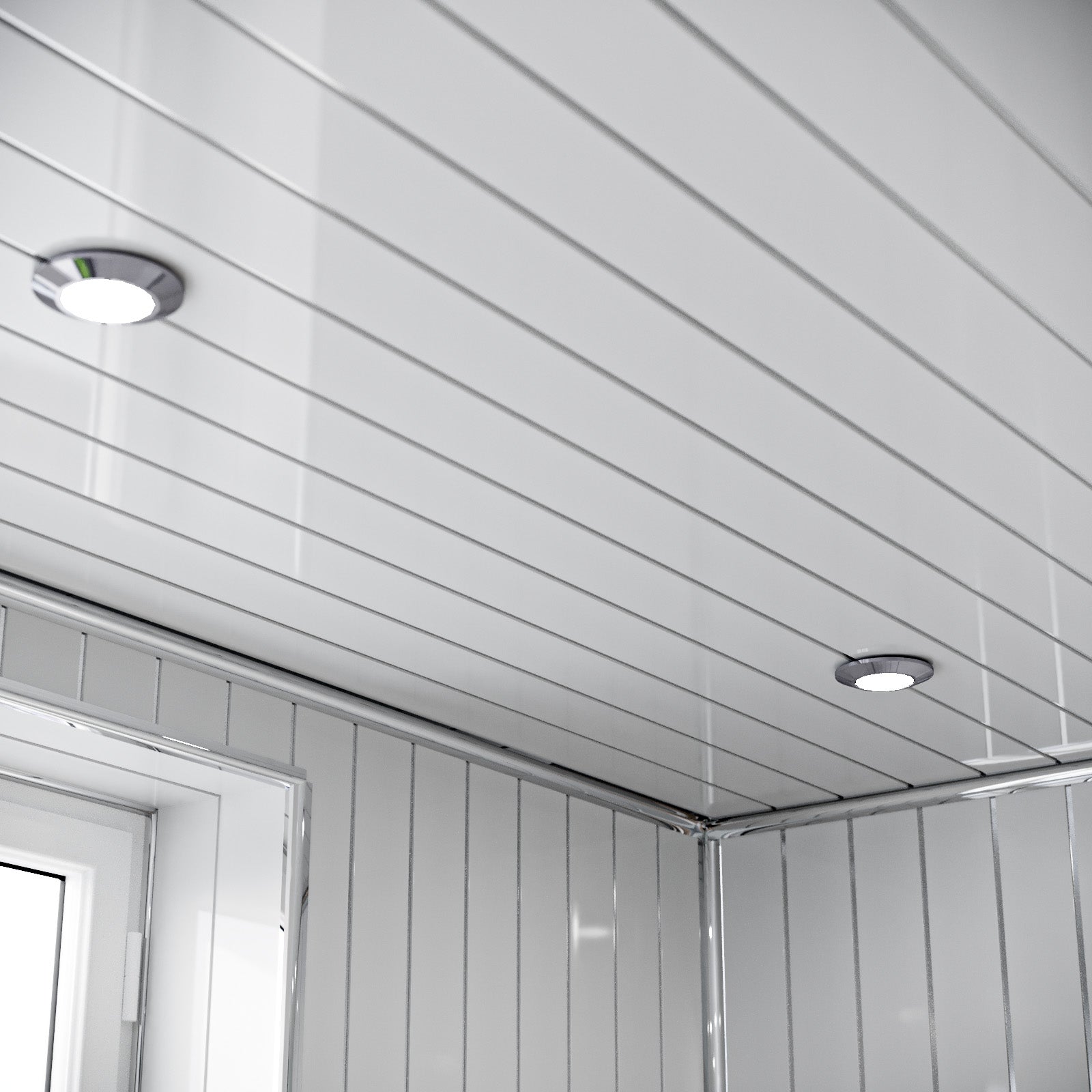 PVC Panel Gloss White Silver 200mm x 2700mm x 6mm (Pack Of 5)