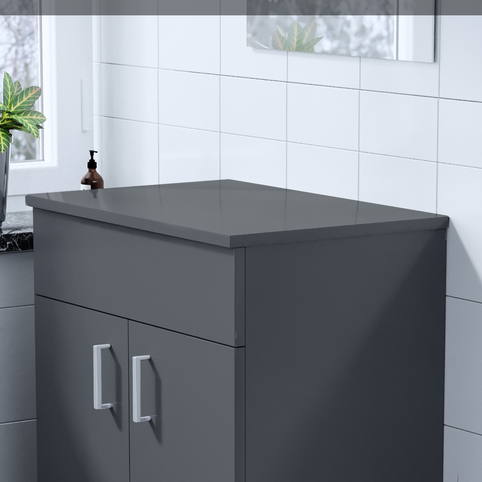 Napton 505mm Anthracite MDF Bathroom Worktop For Vanity Cabinet