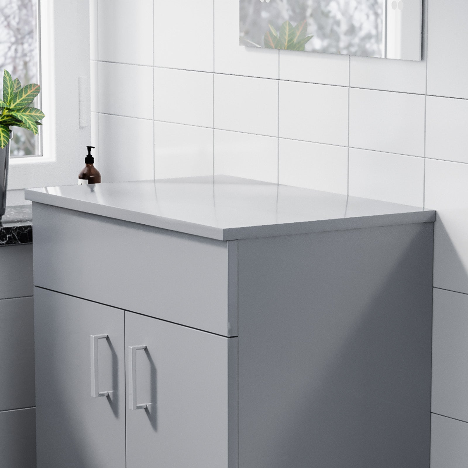 Napton 505mm Grey MDF Bathroom Worktop For Vanity Cabinet