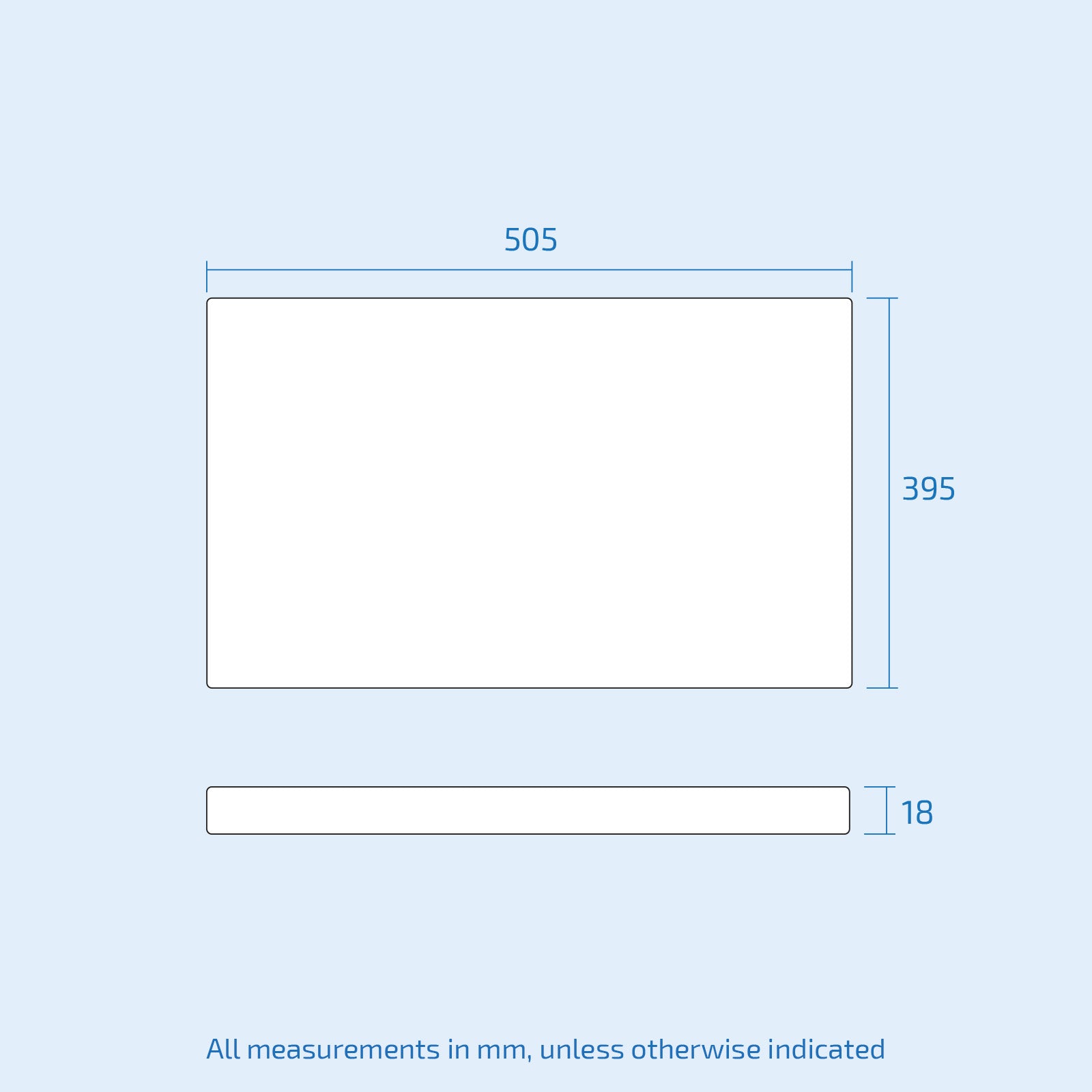 Napton 505mm Gloss White MDF Bathroom Worktop For Vanity Cabinet