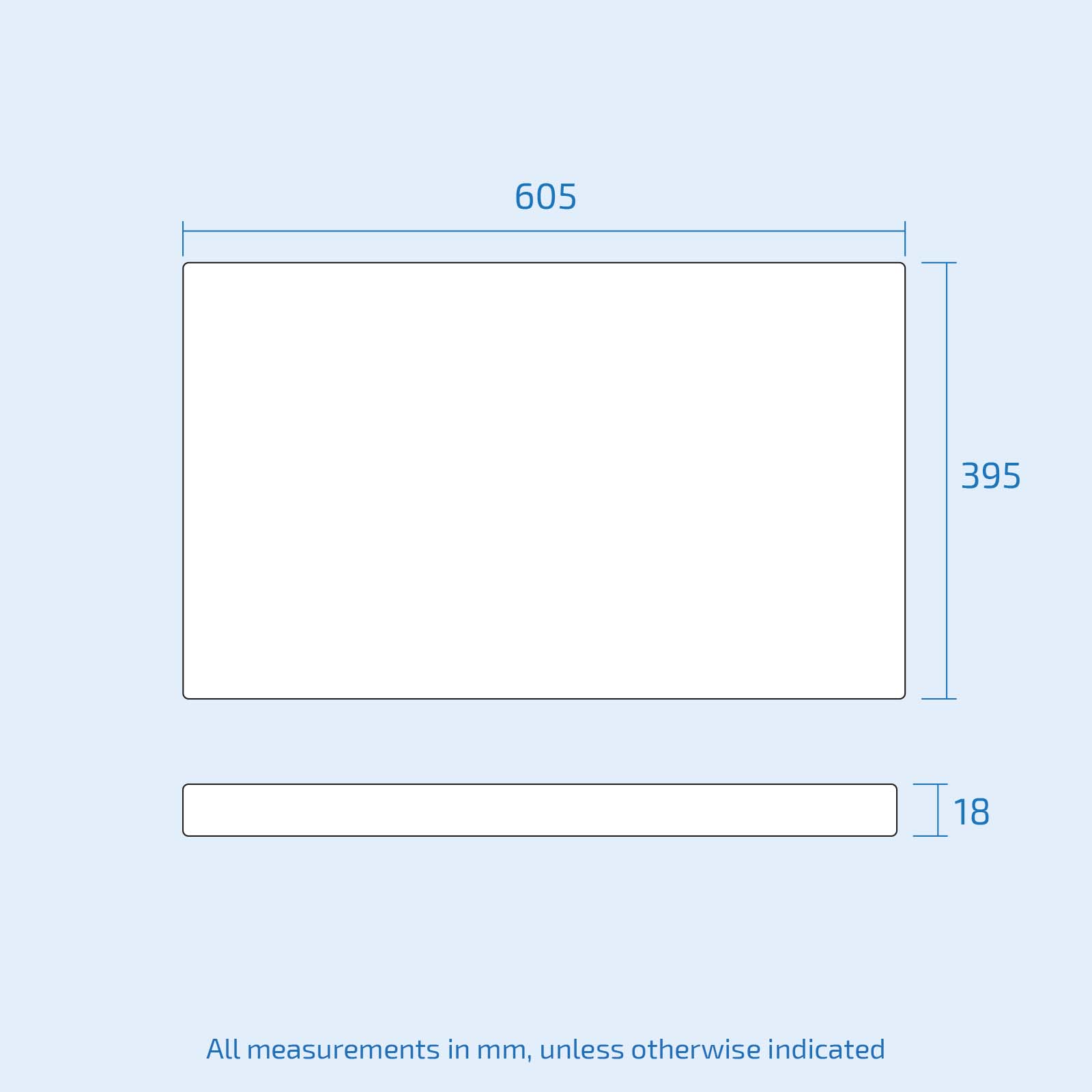 600mm White Moisture Resistant Vanity Cabinet Worktop