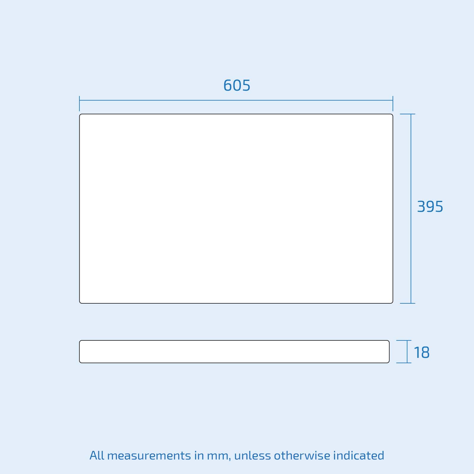 Frankton 605mm Gloss White MDF Bathroom Worktop For Vanity Cabinet