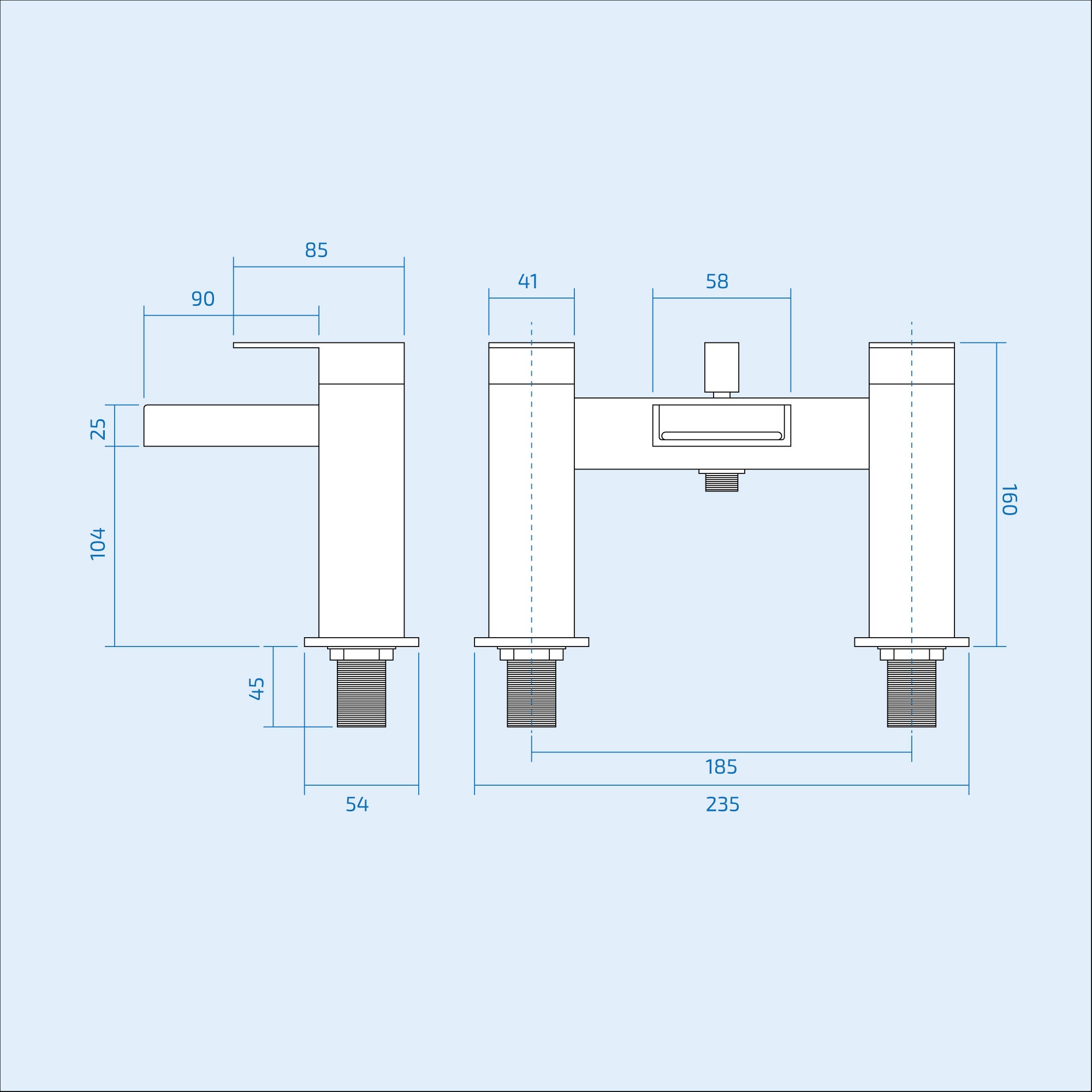 Chrome Modern Waterfall Bath Shower Mixer Tap with Handset Kit