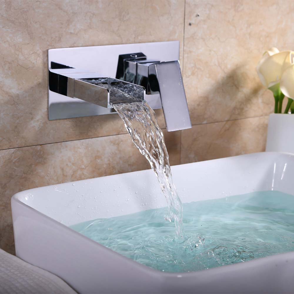 Ozone Modern Design Waterfall Wall Mounted Concealed Basin Single Lever Mixer Tap
