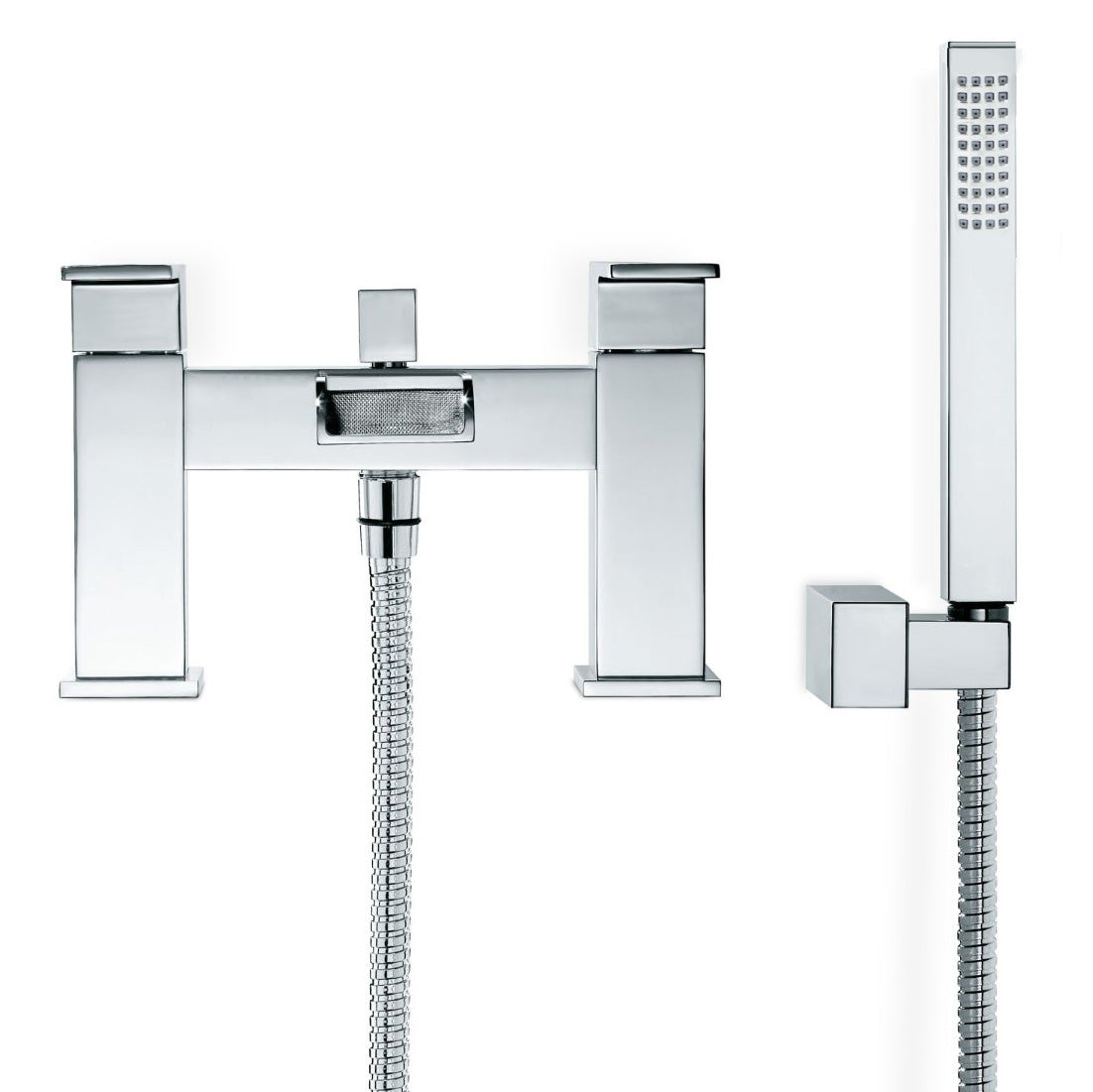 Ozone Contemporary Waterfall Bath Shower And Basin Sink Mono Mixer Tap Set