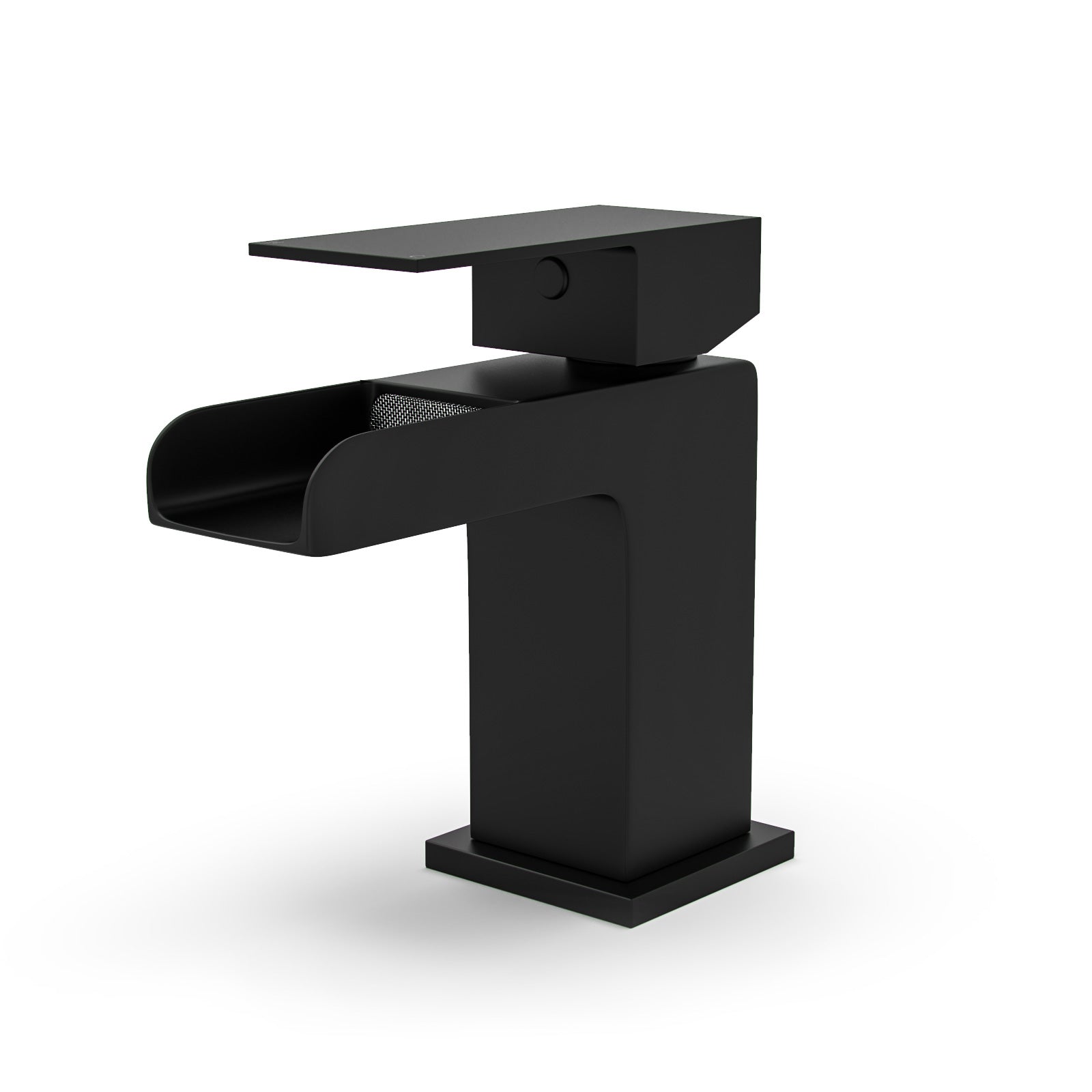 Small Bathroom Suite - Alaska Vanity Set with Toilet & L-Shaped LH 1500mm Shower Bath - Complete Set with Black Fittings