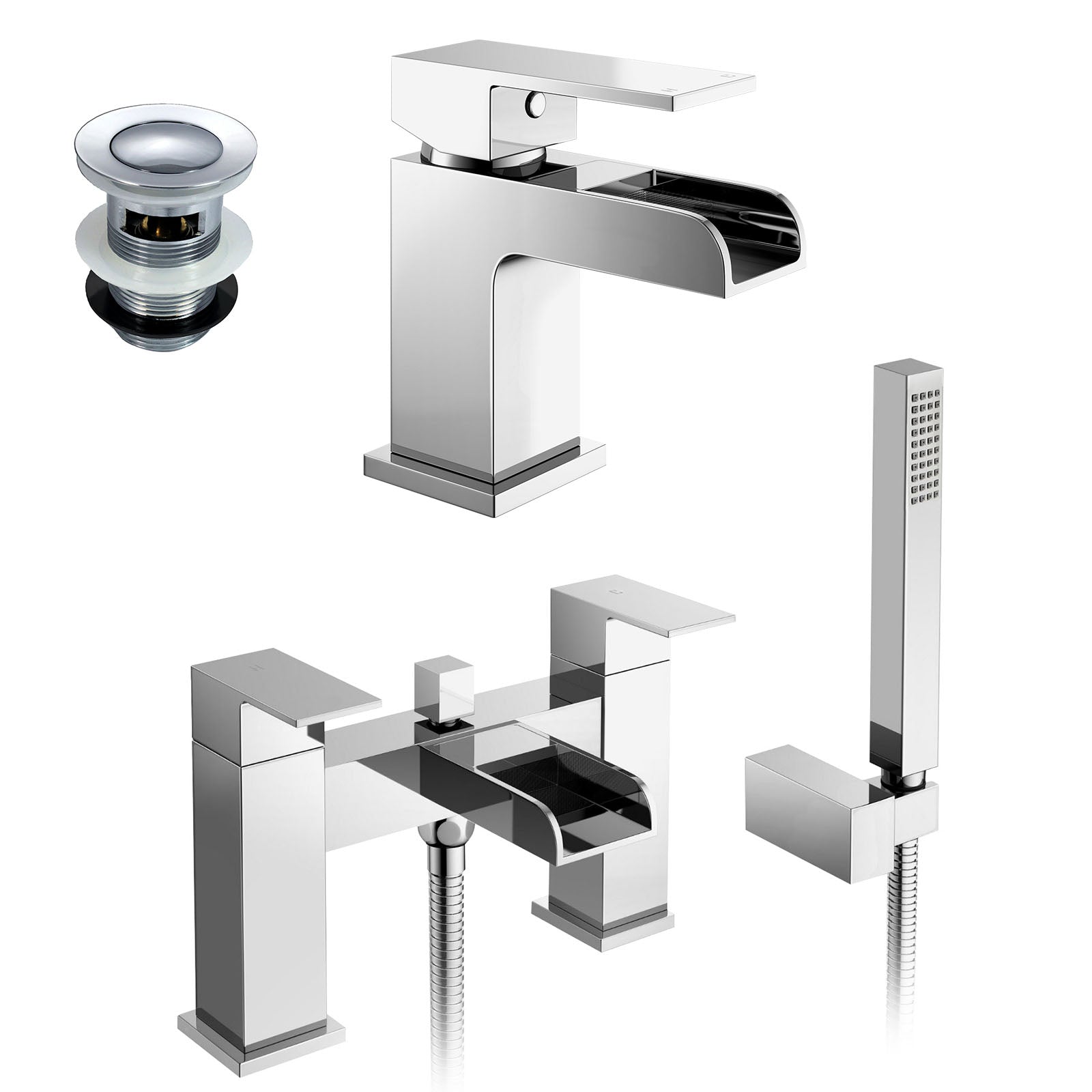 Ozone Basin Mixer & Bath Shower Mixer Tap Chrome