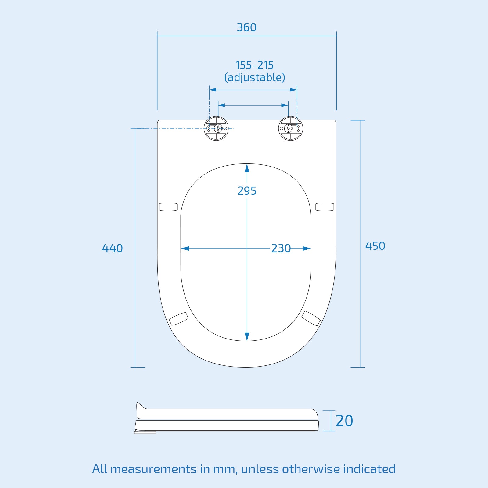 Modern D Shape Soft Close Toilet Seat White