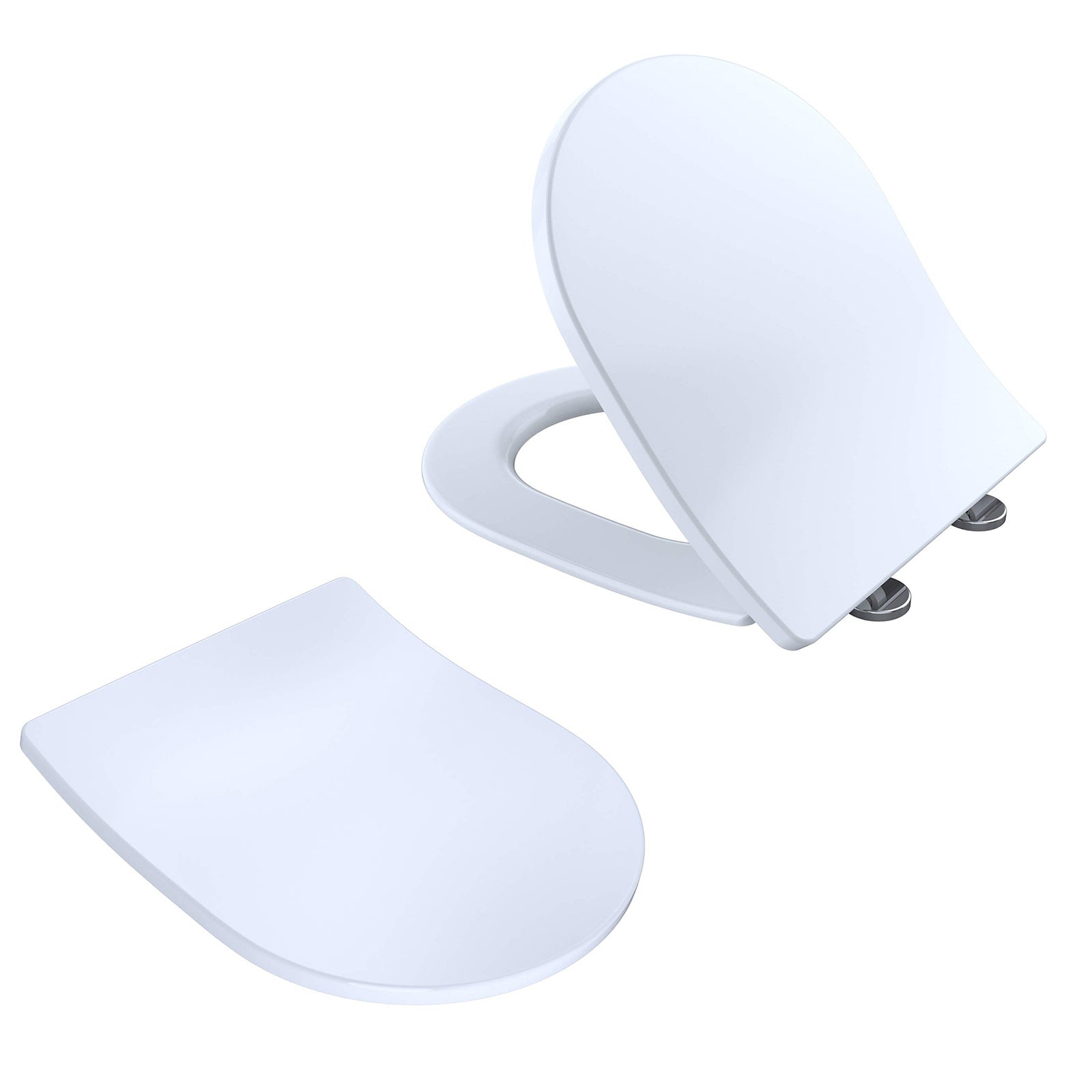 Modern D Shape Soft Close Toilet Seat White