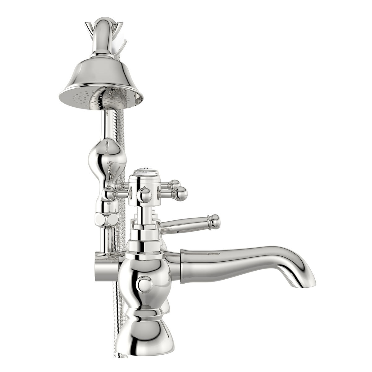 Churchill Traditional Floor Mounted Freestanding Bath Shower Mixer Tap With Handheld Kit