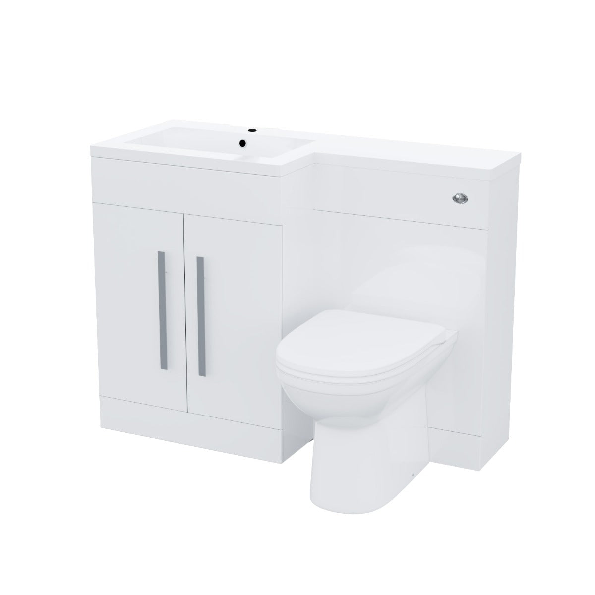 Aric 1100 mm L Shape WC LH Vanity Suite Unit BTW Toilet White Square