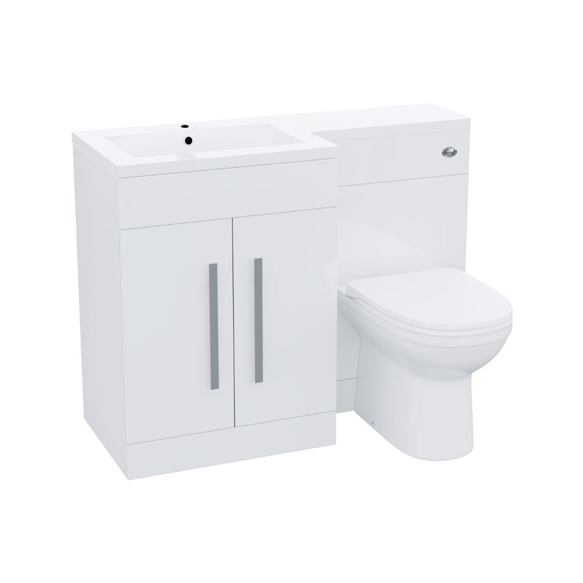 Aric 1100 mm L Shape WC LH Vanity Suite Unit BTW Toilet White Square