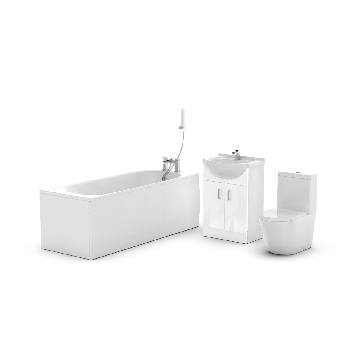 Ellen 1700 Bath Vanity Basin Unit Rimless Close Coupled Bath Mixer & Wastes