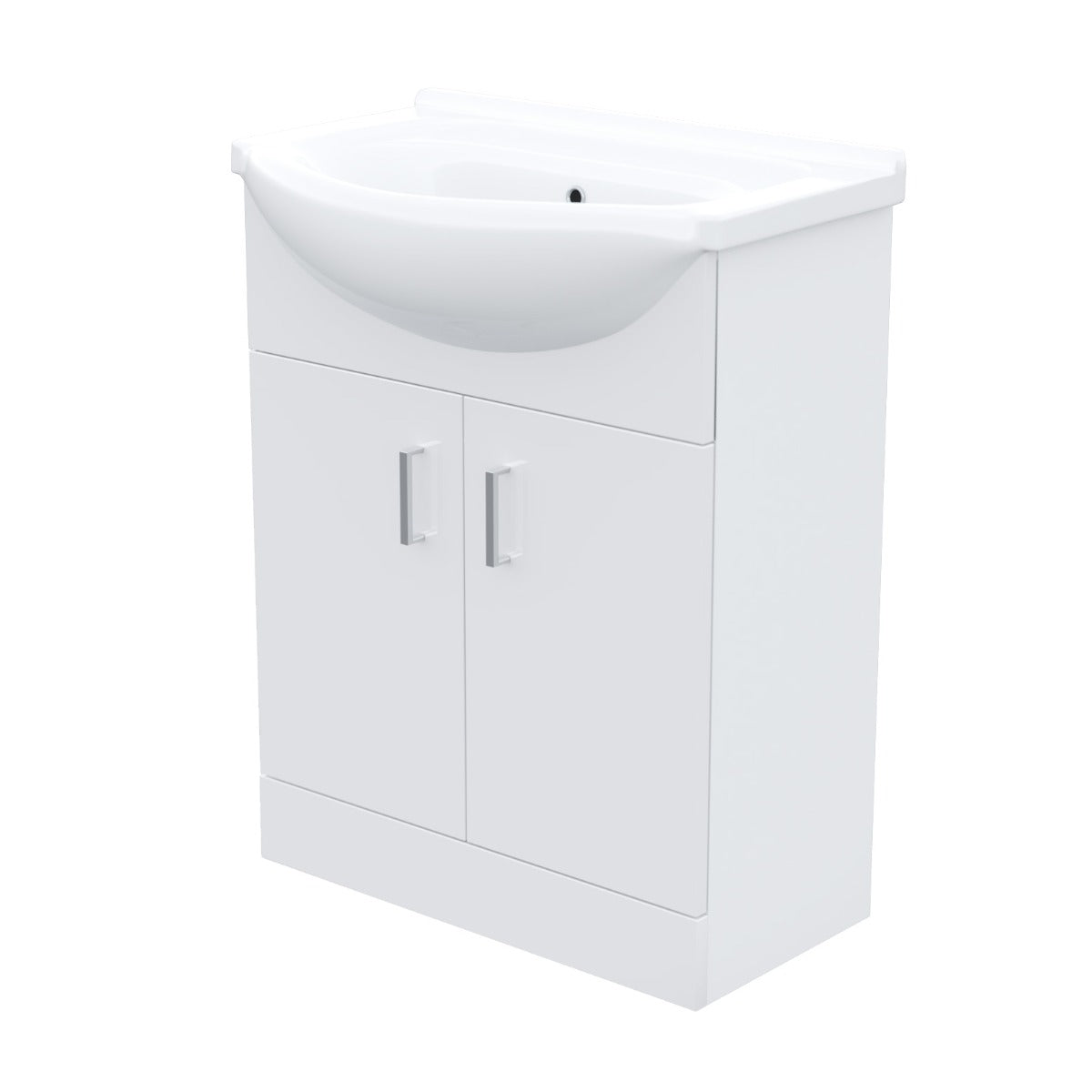 Ellen 550mm Floorstanding Basin Vanity Unit White & Rimless Close Coupled Toilet