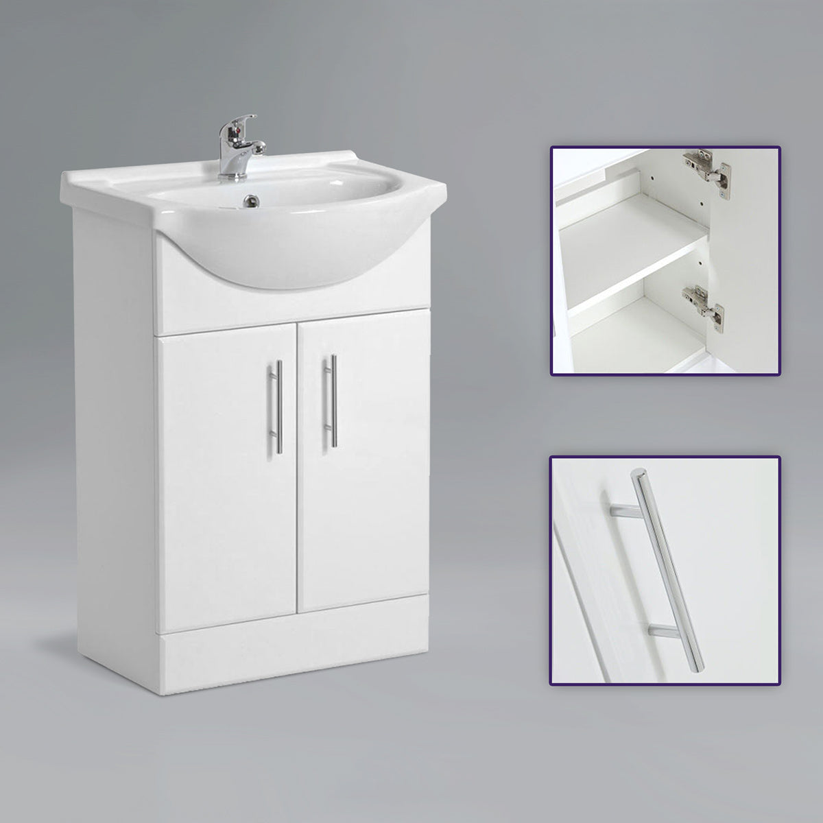 Senore White 1700mm P-Shaped Bath and Screen Basin Flat Pack Vanity Unit Close Coupled Toilet Mono and Shower Mixer Taps & Wastes