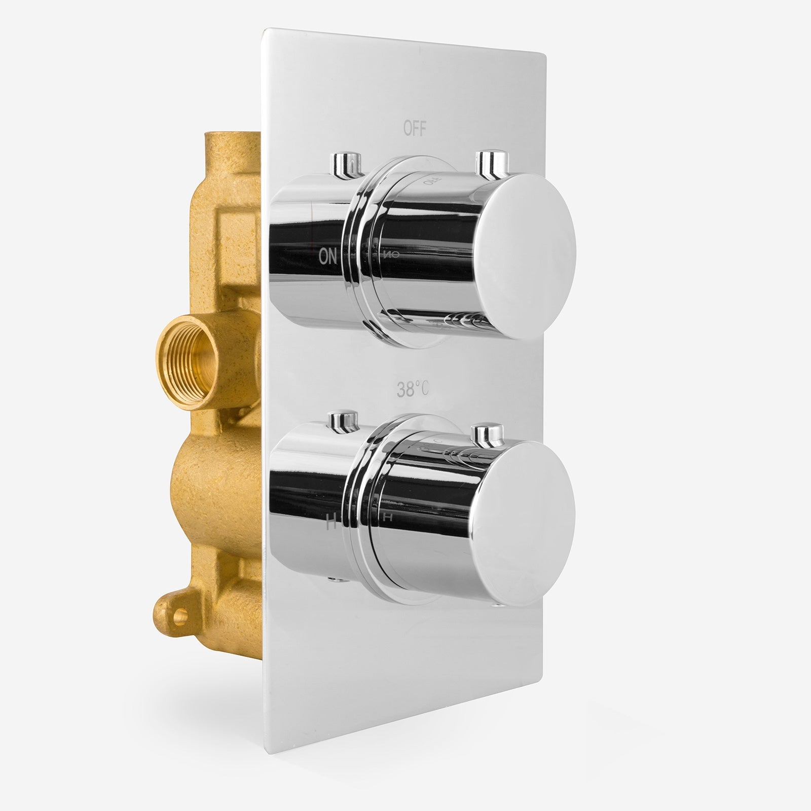Lily Round Concealed Thermostatic Shower Valve Mixer Set LED Ceiling Head