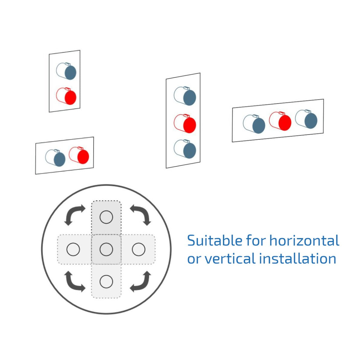 Vulco Round 3 Dial 2 Way Round Concealed Thermostatic Valve, Shower Head & Handset Set