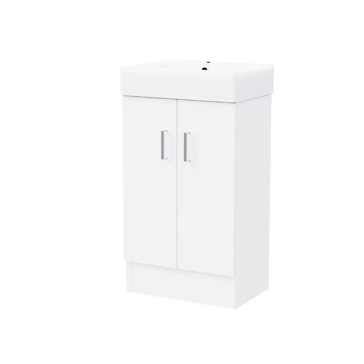 Nanuya L-Shaped LH Shower Bath Basin White 450mm Vanity Toilet Matte Black Taps Set