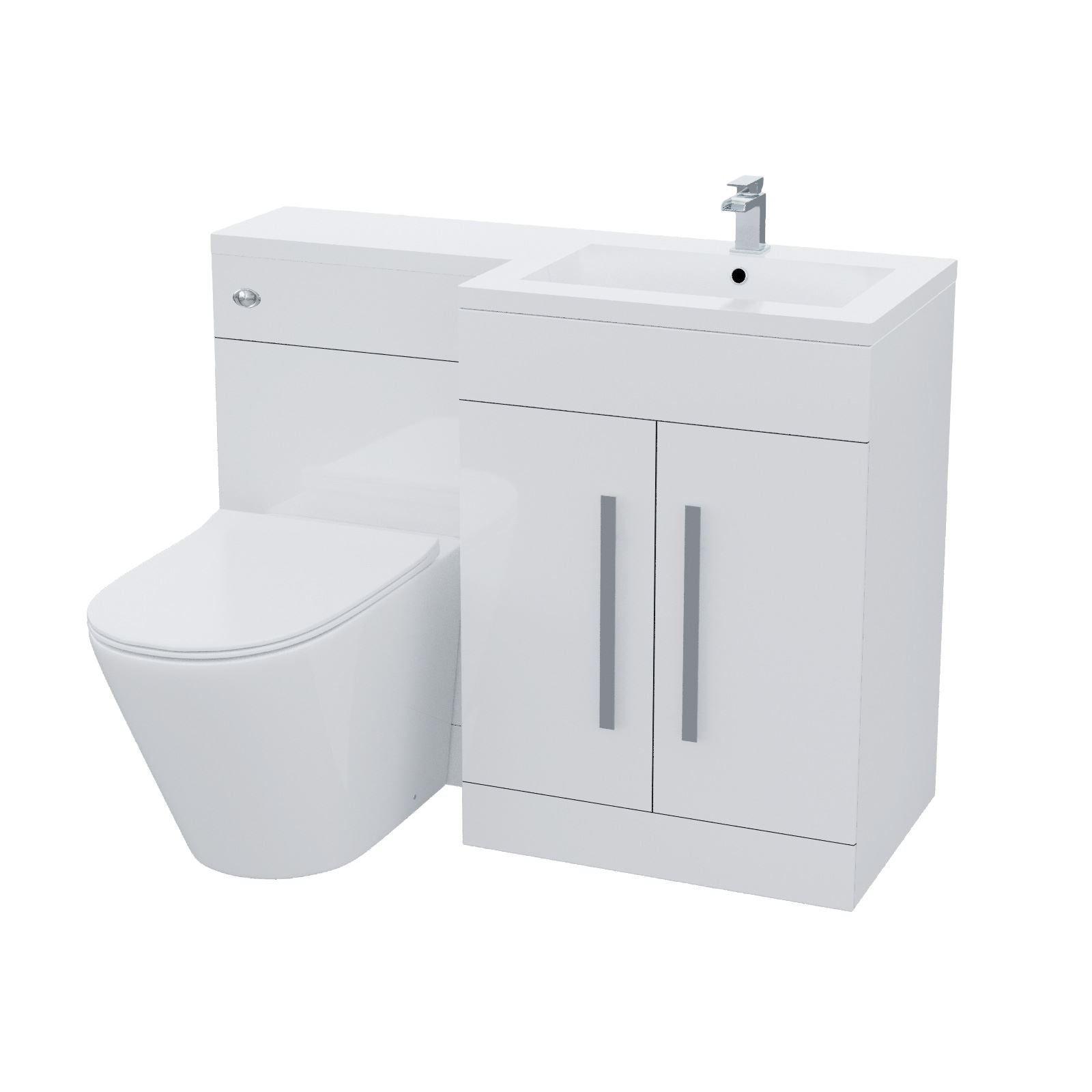 Aric Vanity Sink And WC Back To Wall Rimless Toilet