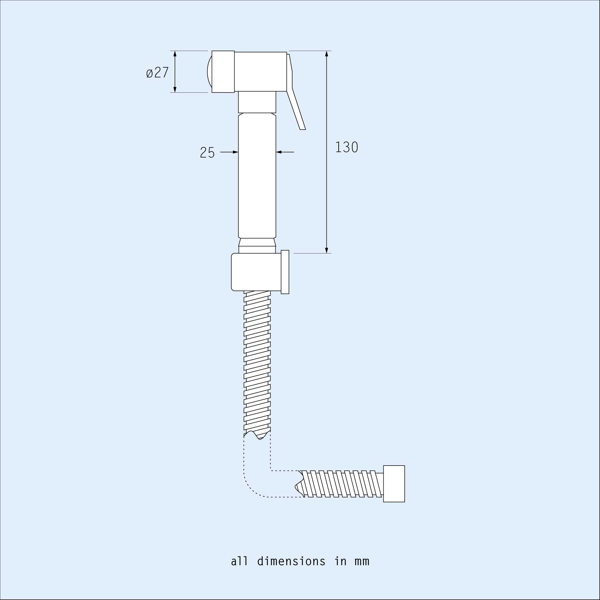 Modern Handheld Bidet Chrome Douche Toilet Spray Kit