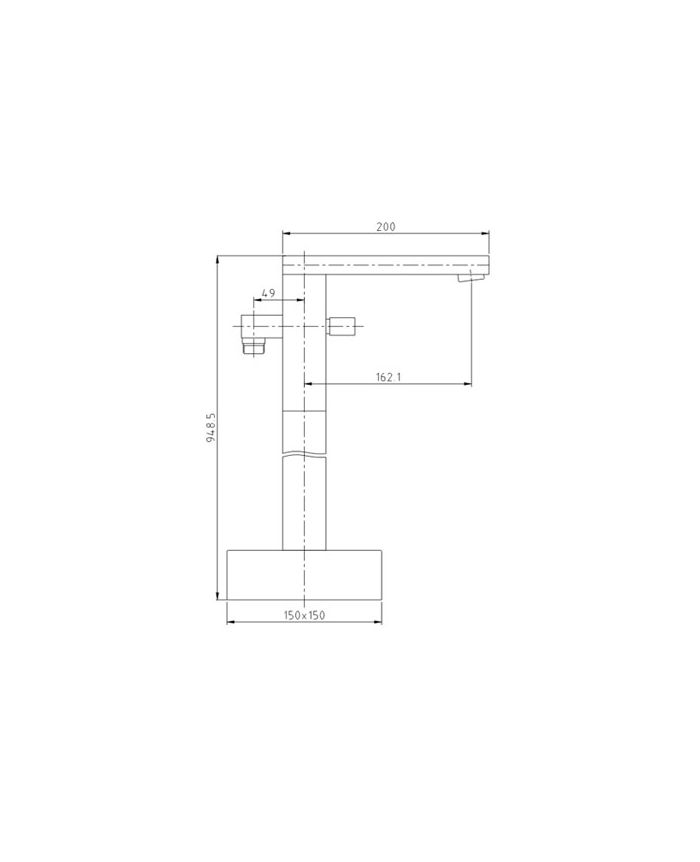 Cube Modern Design Square Freestanding Chrome Bath Shower Mixer Tap With Handset Kit