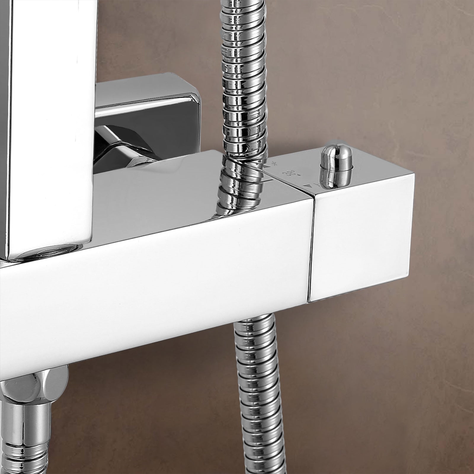 Regent Square Modern Thermostatic Bar Valve & Riser Rail Kit