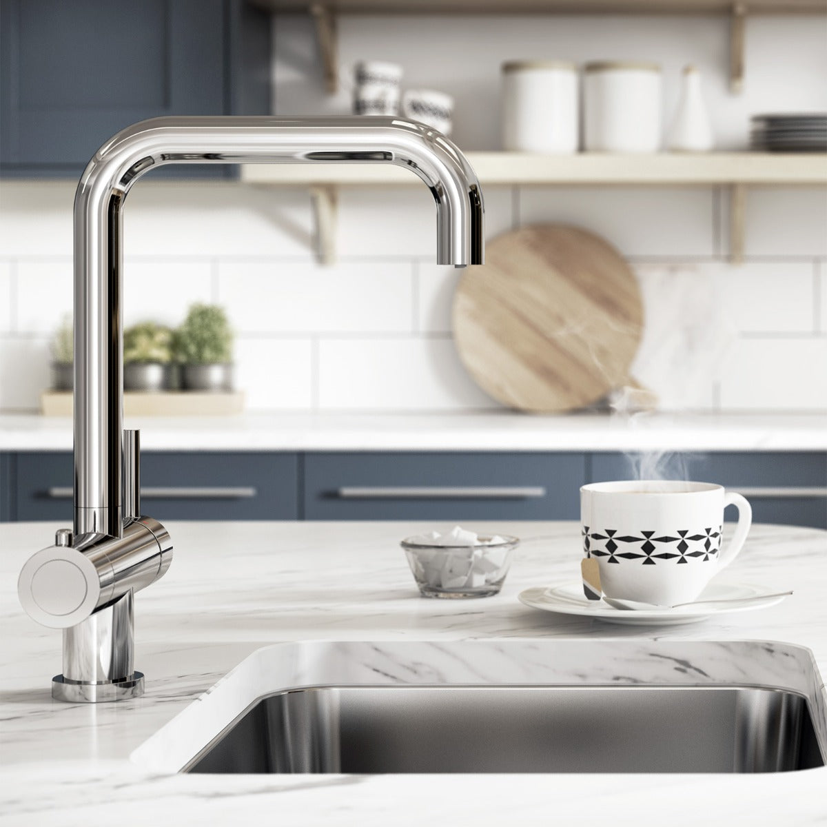 Alexander Instant Boiling Water Chrome Kitchen Dual Control Tap With Swivel Spout