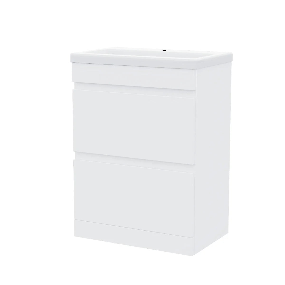 Bathroom Suite - Alaska 1700mm Square Single Ended Bathtub with Screen, 600mm 2 Drawer Basin Vanity & Close Coupled Toilet - Set with Brushed Brass Fittings