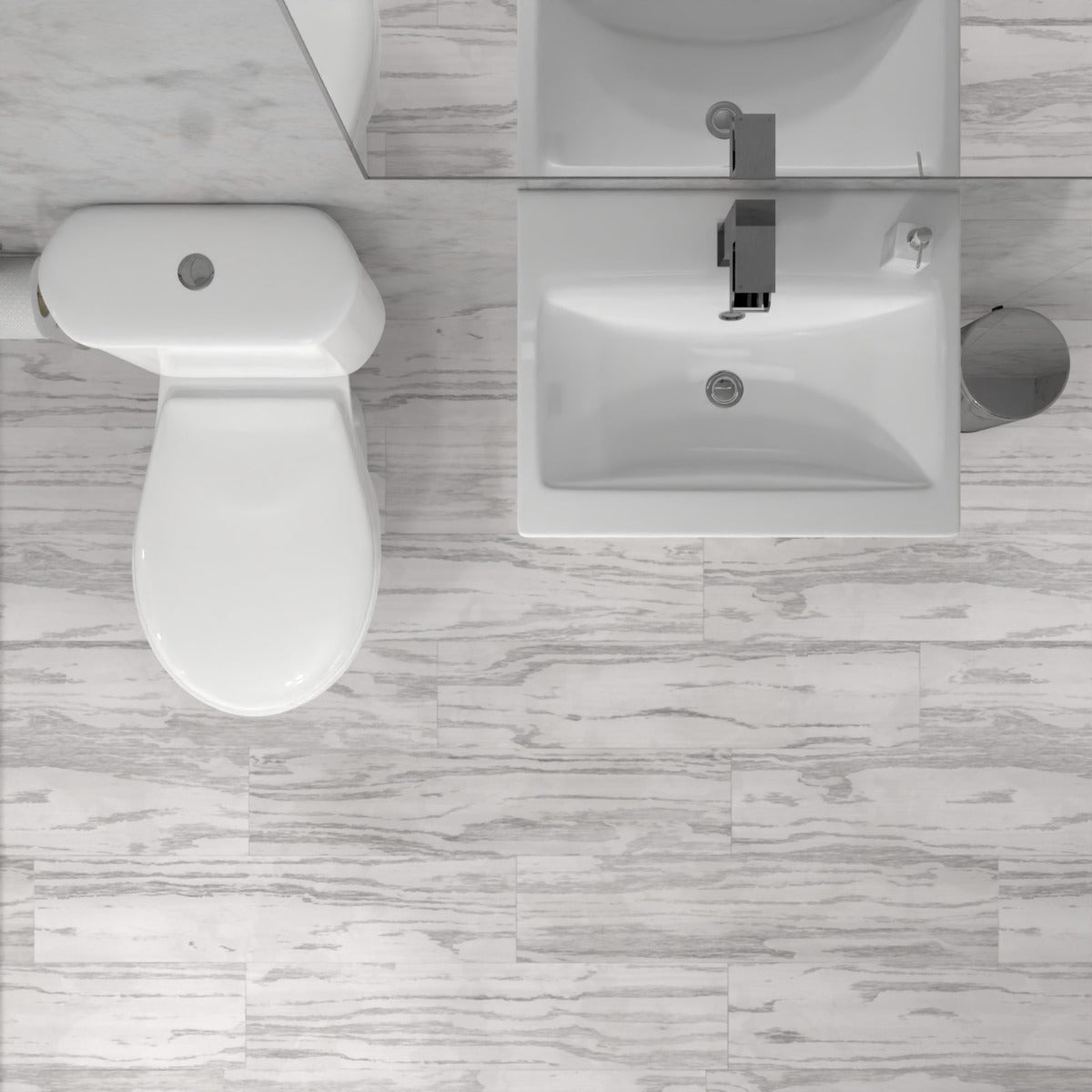 Alaska 500mm Gloss White Basin Vanity & Close Coupled Toilet