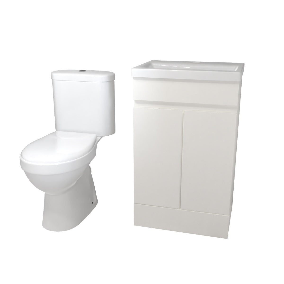 Alaska 500mm Gloss White Basin Vanity & Close Coupled Toilet