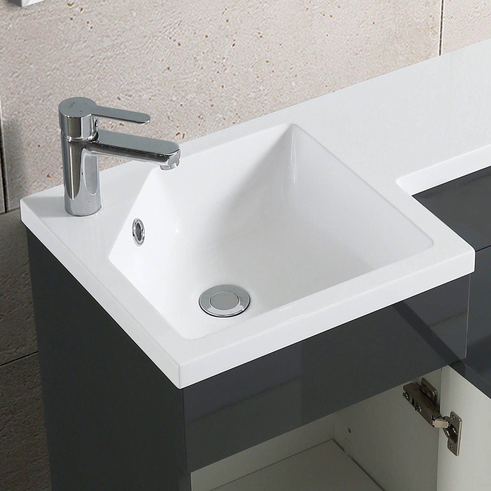 Manifold Grey 900mm Left Hand Vanity Basin Back To Wall Toilet