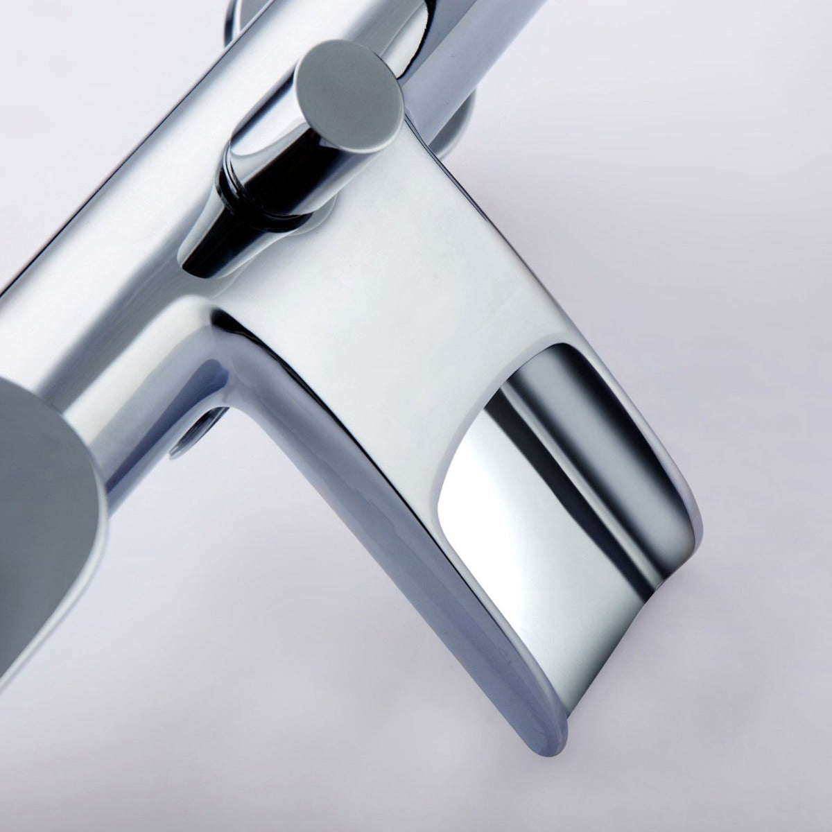 Lucy Modern Style Waterfall Deck Mounted Bath Shower Mixer Tap With Handset Kit & Waste With Overflow