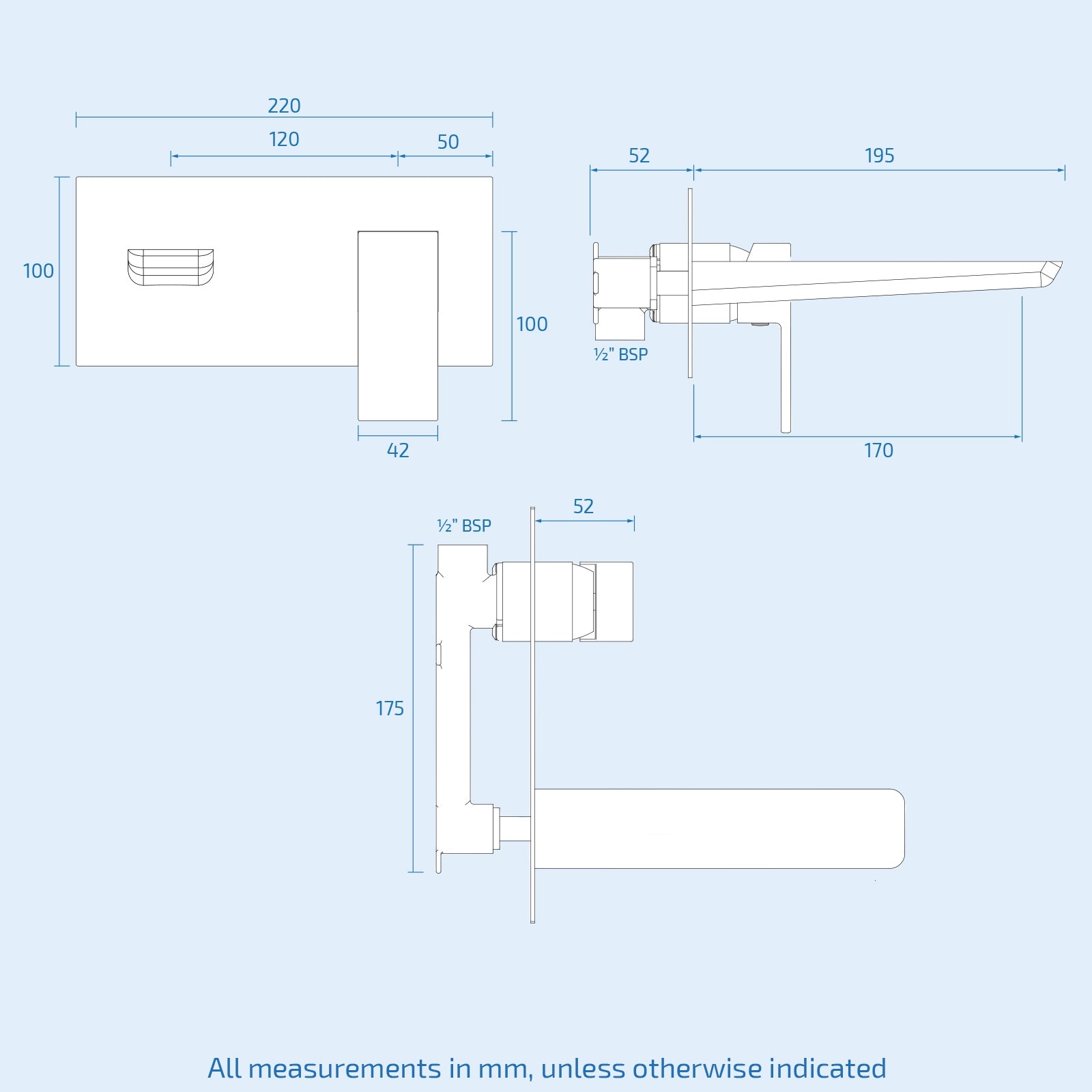 Keninton Wall Mounted Basin Mixer Tap With Basin Waste