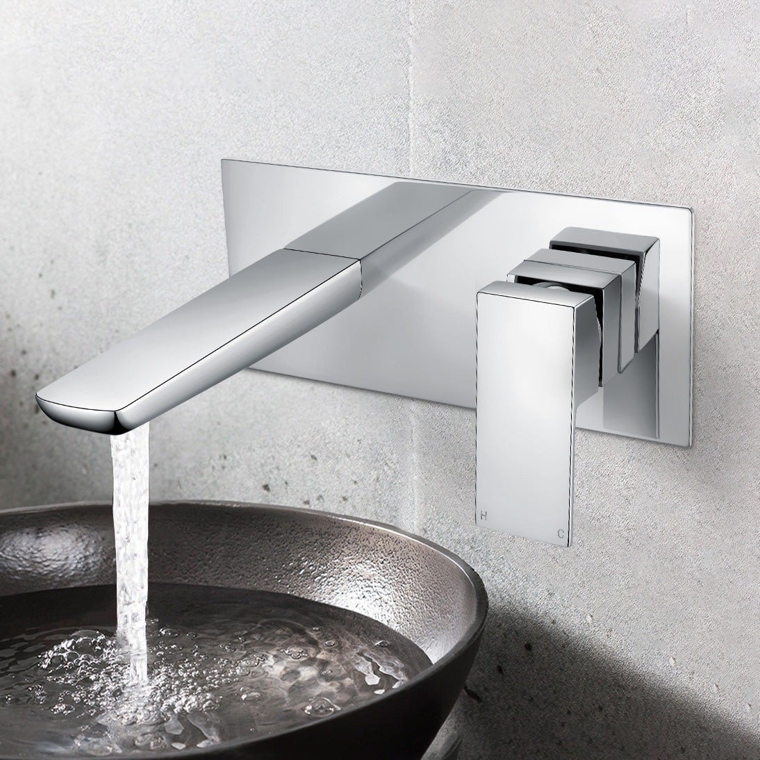 Keninton Wall Mounted Basin Mixer Tap With Basin Waste