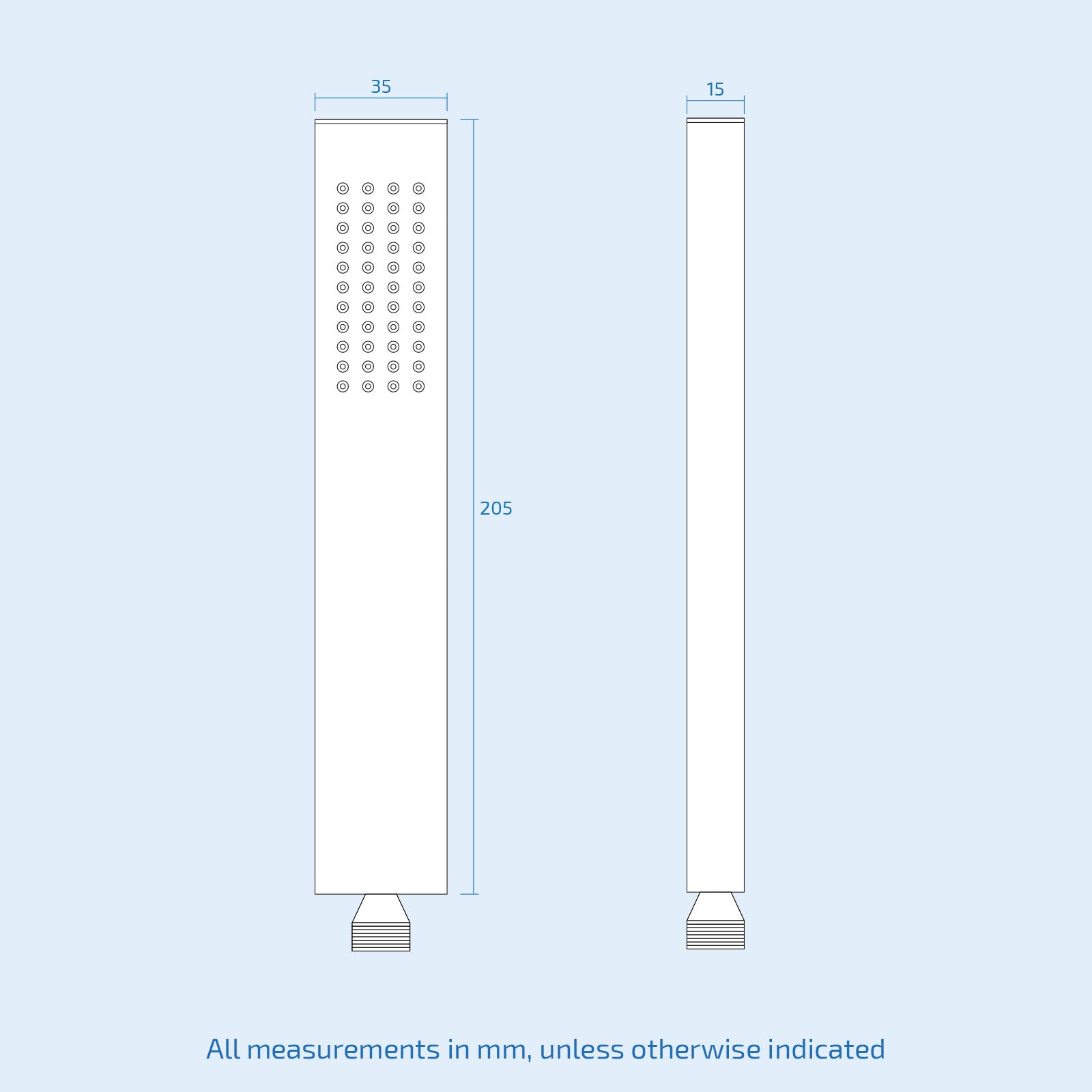 Modern Rectangular Handheld Shower Head, Shower Hose and Wall Mount Holder