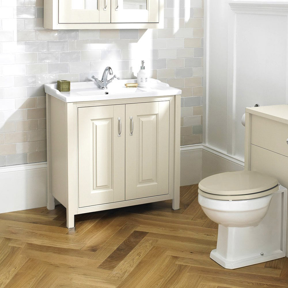 Chiltern 800mm Freestanding Vanity Basin Cabinet Ivory