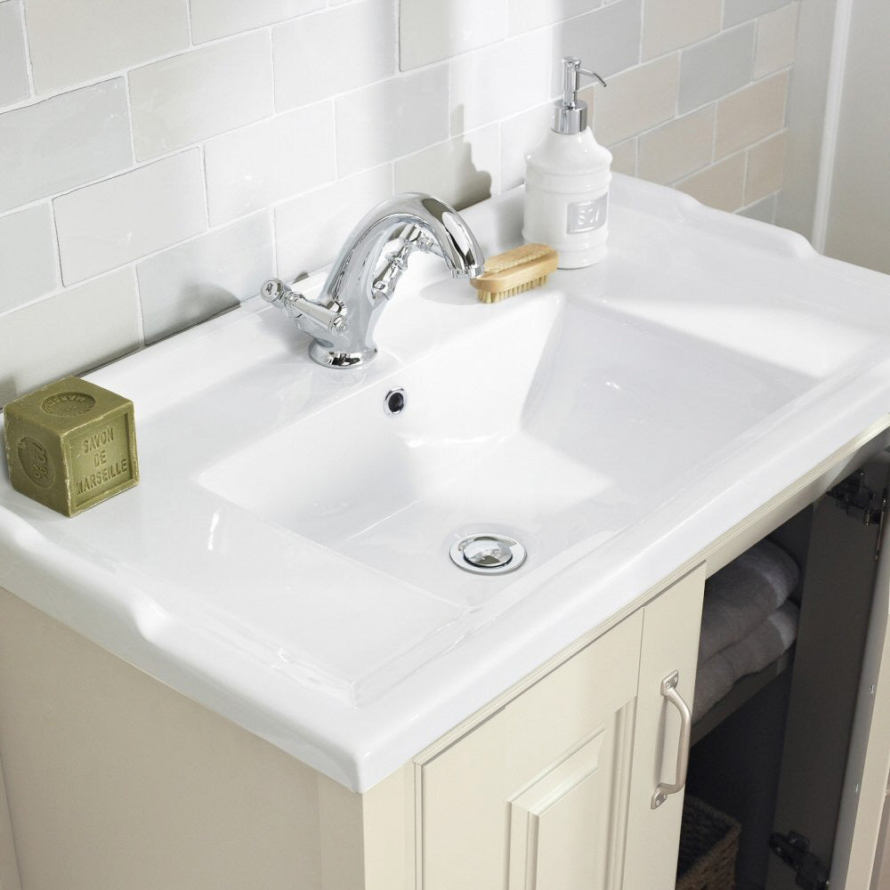 Chiltern 800mm Freestanding Vanity Basin Cabinet Ivory