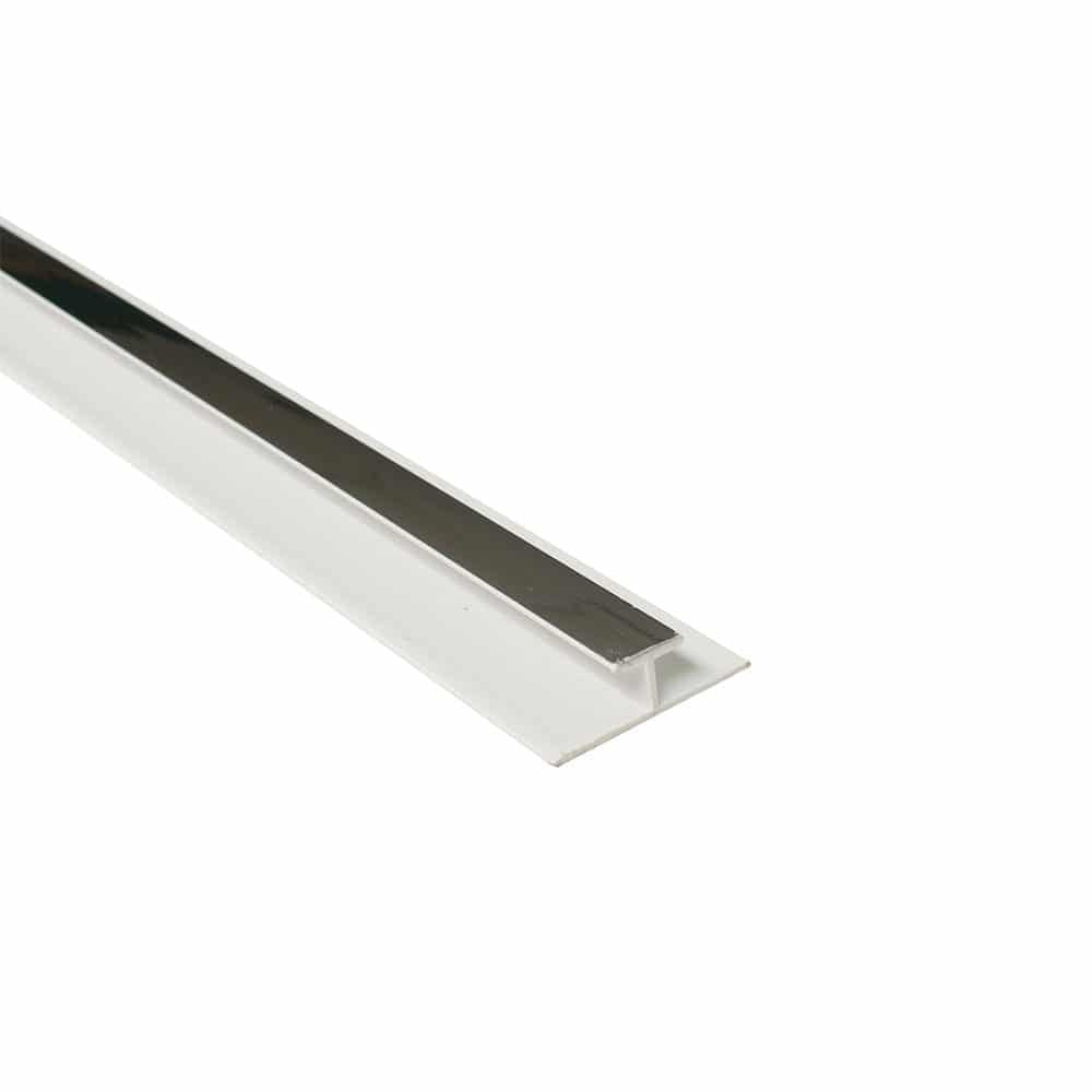 H Joint Chrome Ceiling Trim 2400mm x 10mm