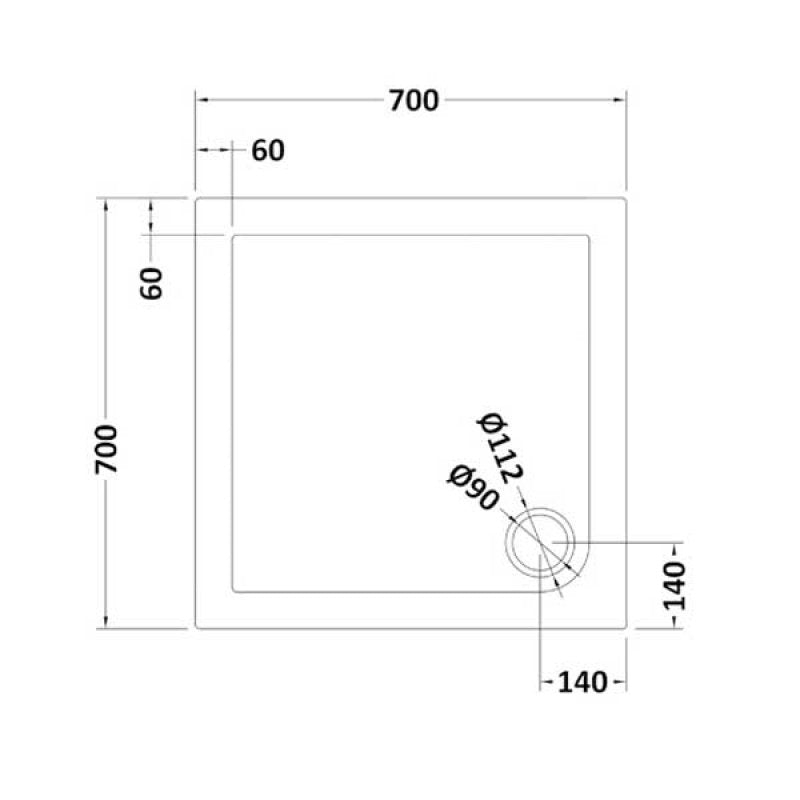 Harper Square/Rectangle Shower Tray Slate Grey