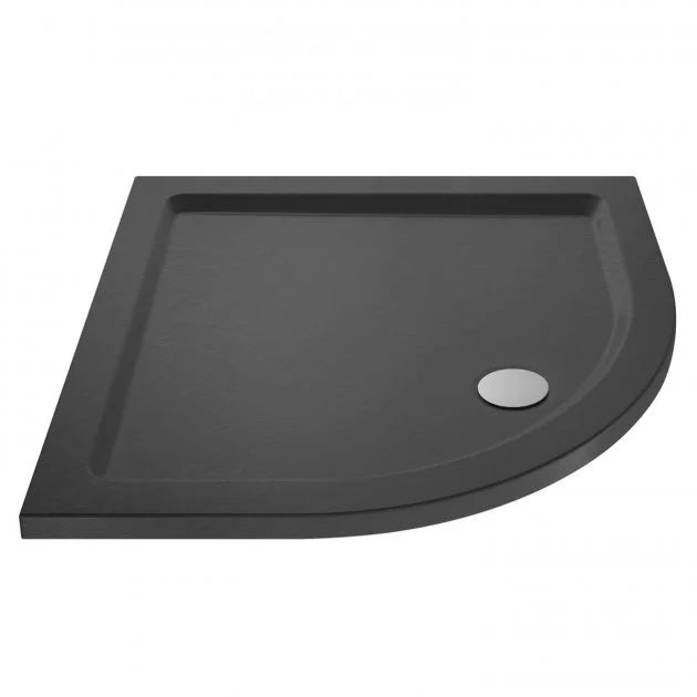 Saturn Matte Black Framed Quadrant Shower Enclosure Set, Shower Tray