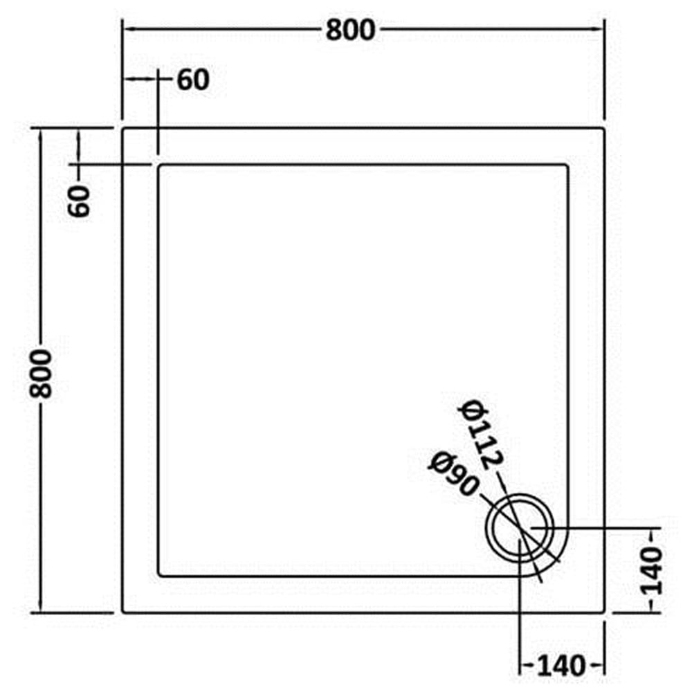 Harper Square 800 x 800mm Shower Tray Slate Grey
