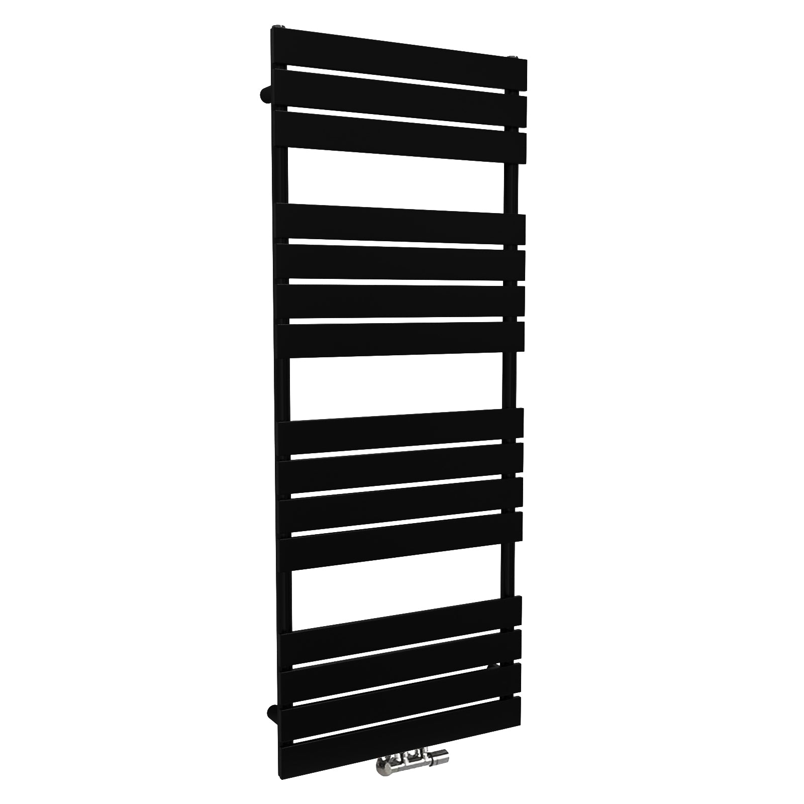 Vertical Central Connection Towel Radiator Black Single Flat Tube 1600 x 600 mm