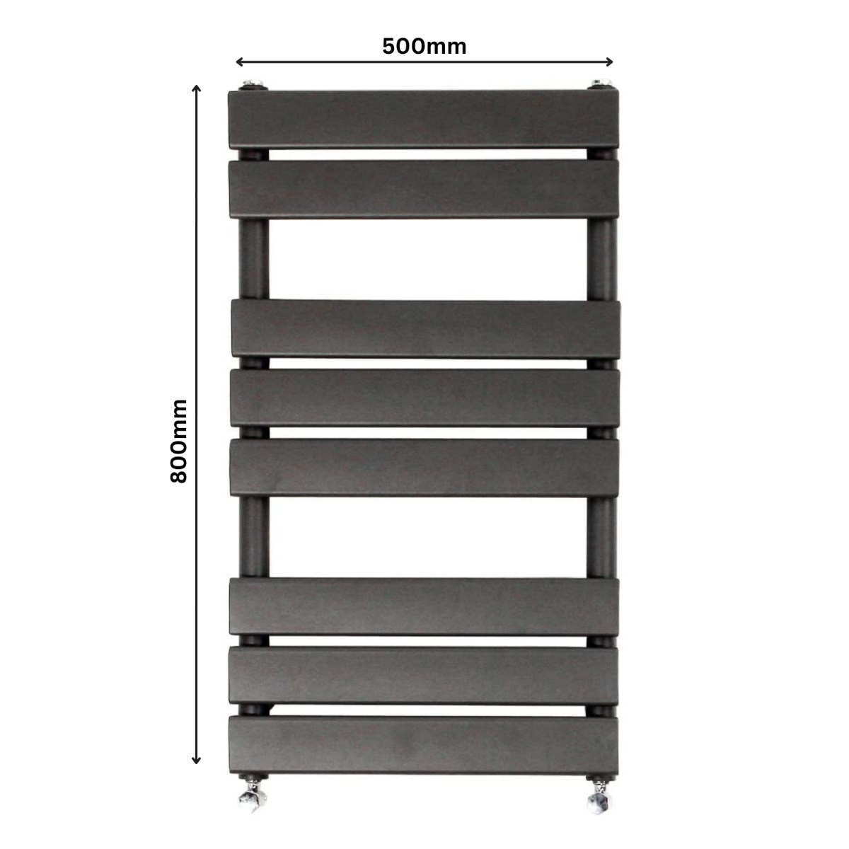 Honeywell 800 X 500 mm Horizontal Straight Dark Grey Anthracite Towel Rail Radiator